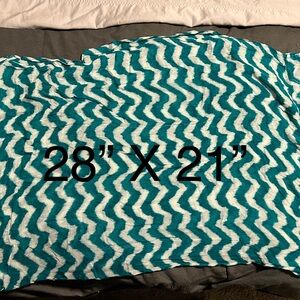 Green and white chevron infinity scarf. 28” X 21”